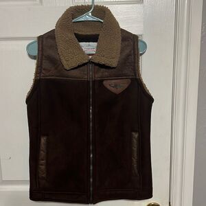 🔥🔥 Vintage Dynasty Alba Suede Leather -Wool Lined Vest Jacket “JEEP” -Perfect